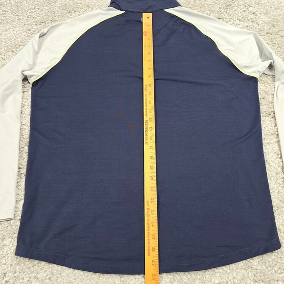 Peter Millar Crown Sport Shirt Mens Large Blue White 1/4 Zip Long Sleeve Outdoor - Picture 10 of 12